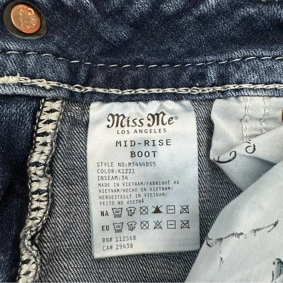 Miss Me Boot Women’s Size 27 Cotton Light-Blue Low Rise Jeans M3444B55 - Picture 7 of 15